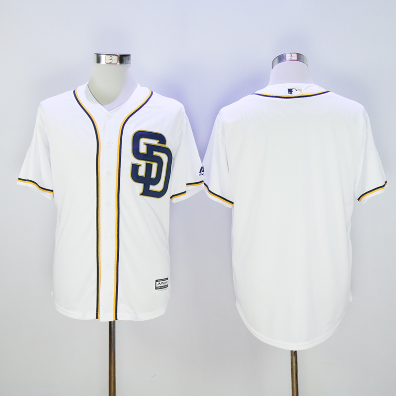 Men San Diego Padres Blank White MLB Jerseys1->women mlb jersey->Women Jersey